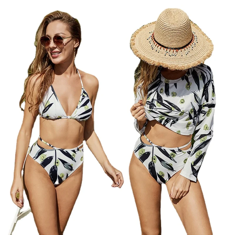 

Y462 Sun Protection Conservative Swimsuit Bikini Three-piece Hot Spring Color Beach Sexy Strapless Back