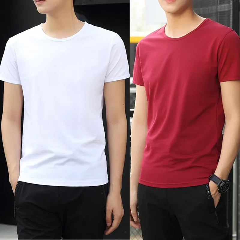 Мужская футболка из модала 2 шт./лот модная Повседневная рубашка с коротким