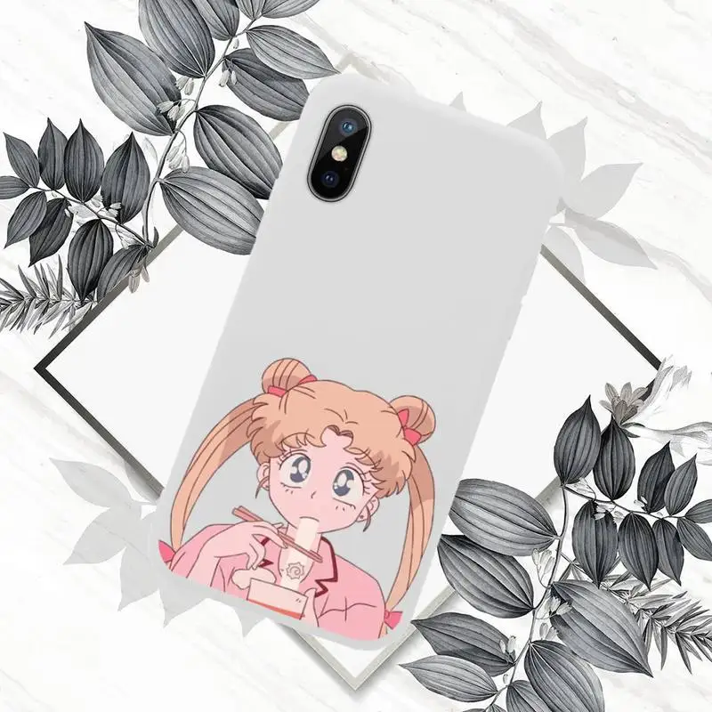 

Sailor Moon Phone Case White Candy Color for iPhone 11 12 mini pro XS MAX 8 7 6 6S Plus X SE 2020 XR