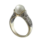 Кольцо Milangirl с имитацией жемчуга женское, элегантное обручальное кольцо с винтажным узором, аксессуары для вечеринок