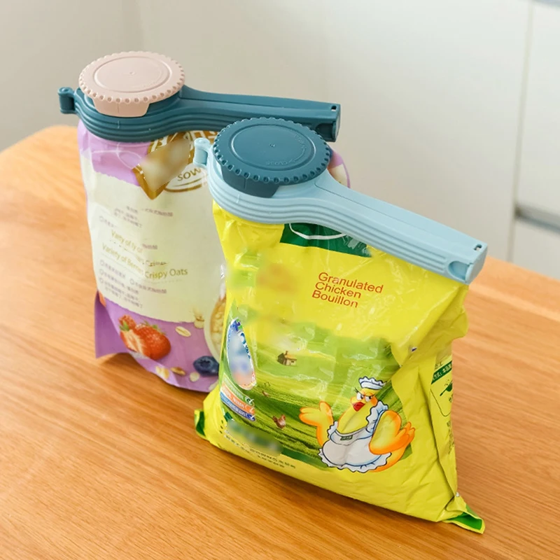Paquete de 4 Clips para bolsas con boquilla para alimentos, Clips de sellado de patatas fritas, Clip para organizaci&oacute;n de paquetes y bolsas con tapa-5