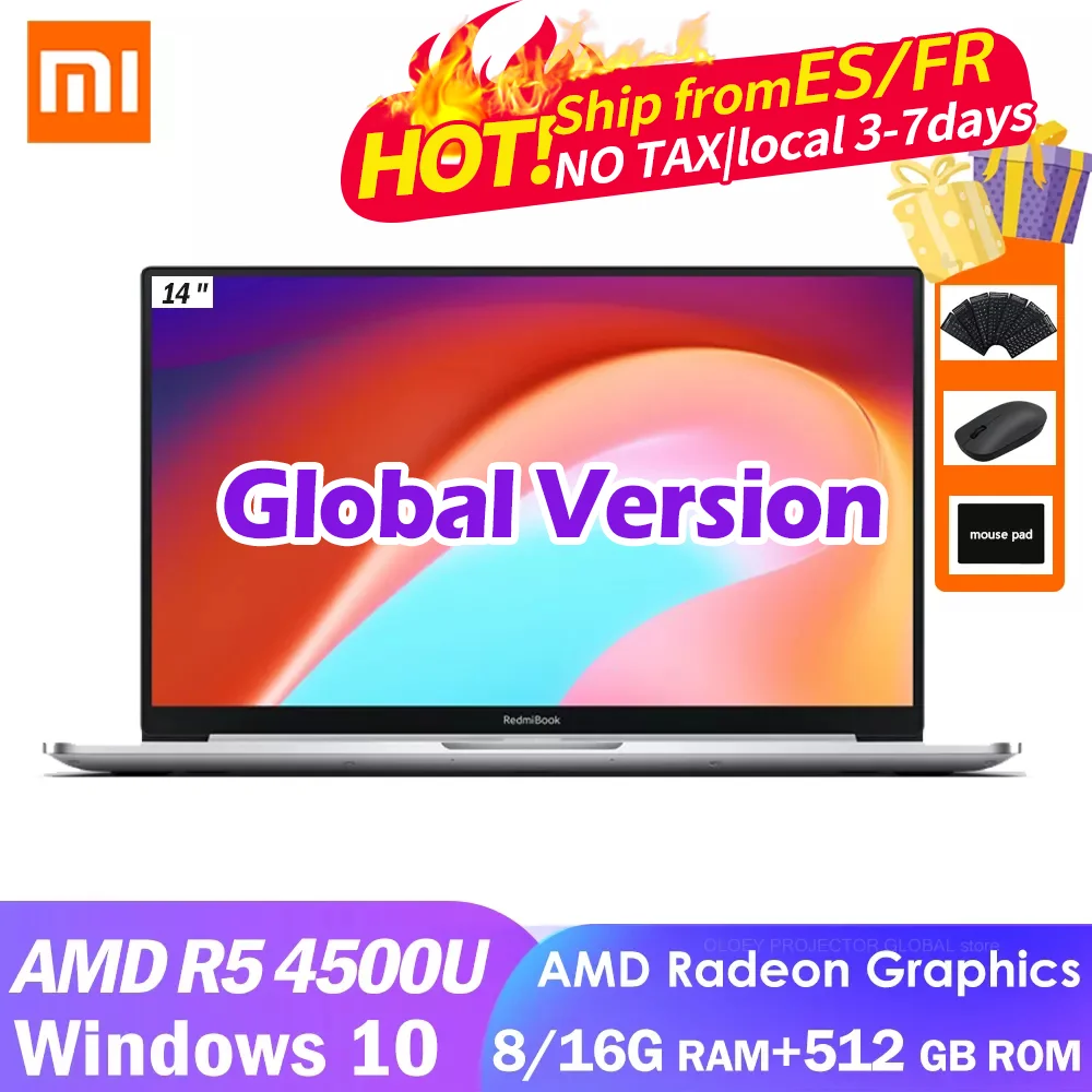 Ноутбук Xiaomi Redmibook 14 II AMD Ryzen 5 4500U дюймовый экран 1080 FHD Windows 10 8 ГБ/16 ГБ + 512 ультратонкий