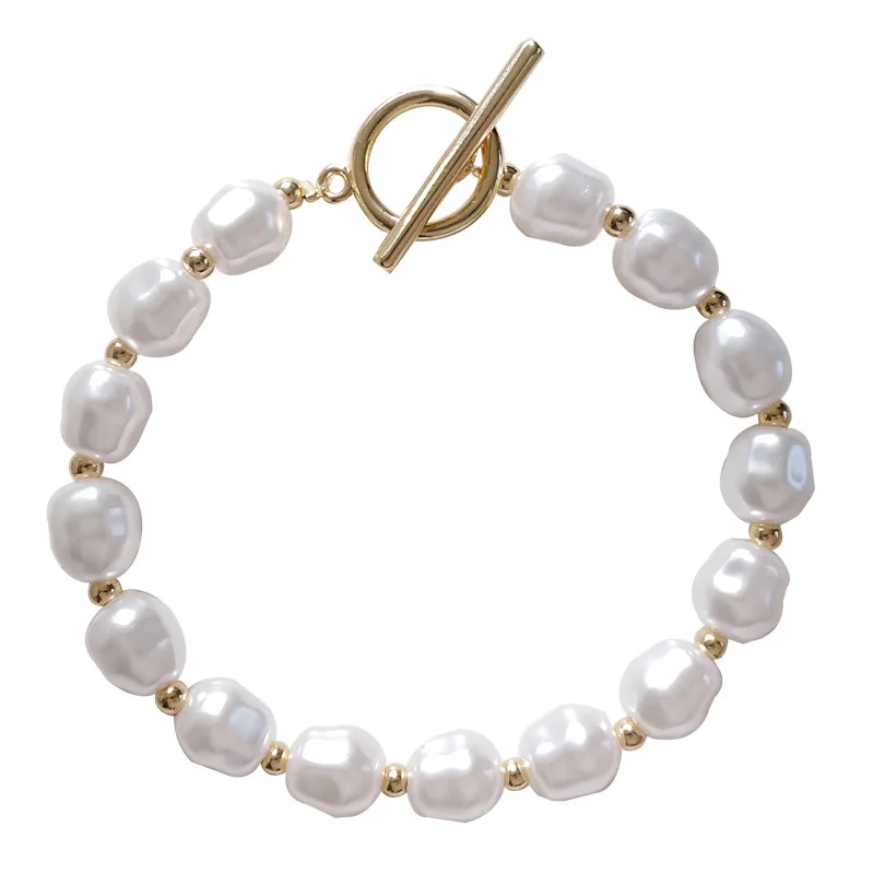 

New European and American hot fashion creative irregular Pearl bracelet simple personality metal bracelet for women accessories
