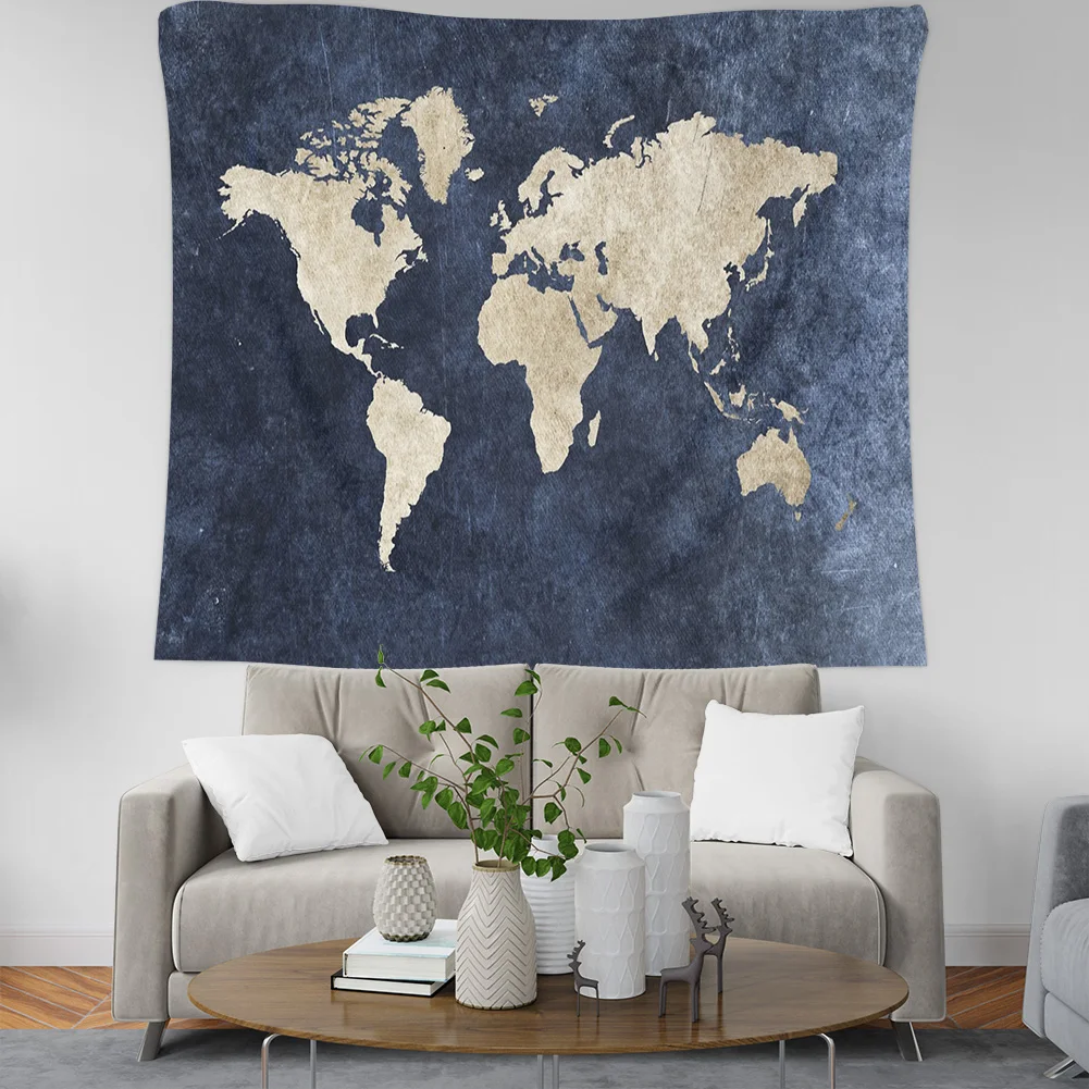 3 Retro World Map Wall Hanging tapestry Sleeping Pad Wall Tapestry Middle Ages Map Printed Art Tapestries Watercolor Decor TAP229 - Цвет: 3
