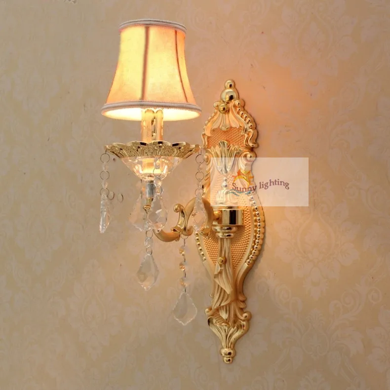 Домашний деко 2-рычажный золотой настенный светильник хрустальные капли