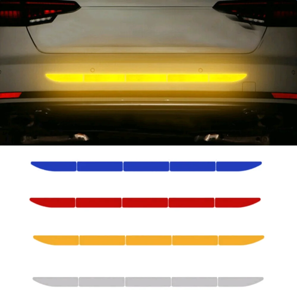 

90cm Nano Car Reflective Sticker Warning Strip Tape Traceless Protective Car Safety Sticker Car Body Trunk Exterior Accessories