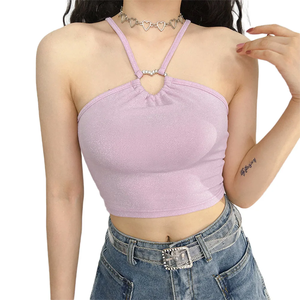 AA Женский жилет с открытыми плечами и бретельками укороченный топ новинка 2020