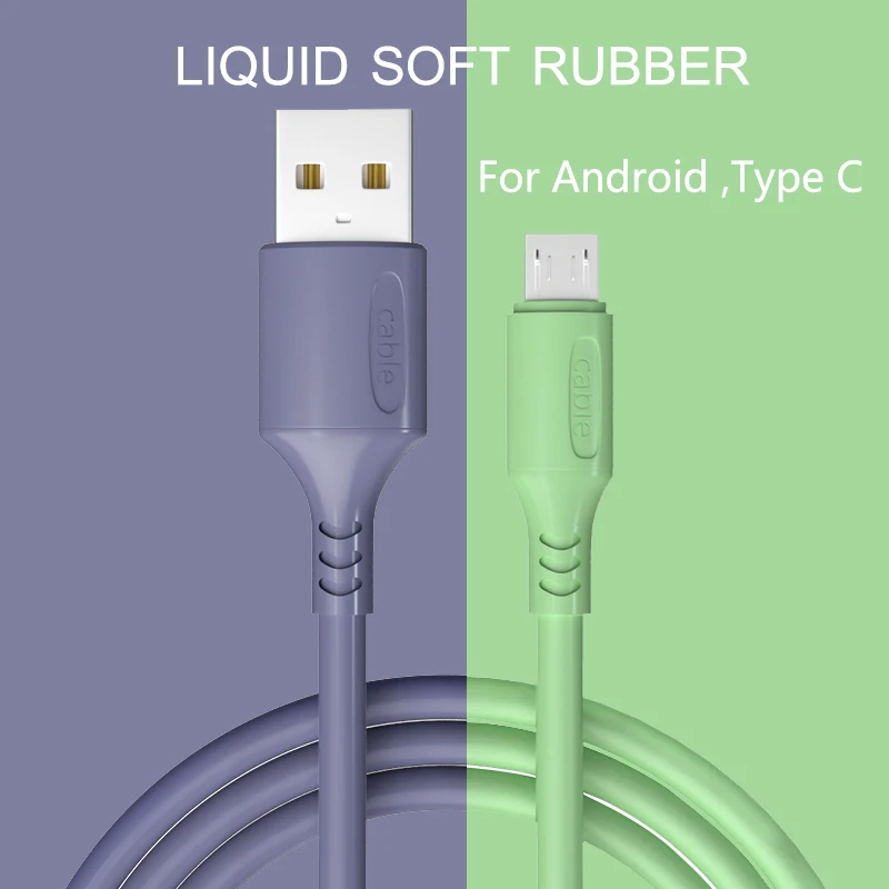 

3A USB Type C Cable for Samsung A51 m30s Liquid Silicone USB C Cable Fast Charging for Huawei P30 Xiaomi mi 9 USB-C Charger Wire