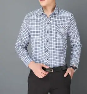 

JTFAN 2018 fall new long sleeve casual men's shirts thin plaid men's shirts casual middle-aged dad clothes G-23