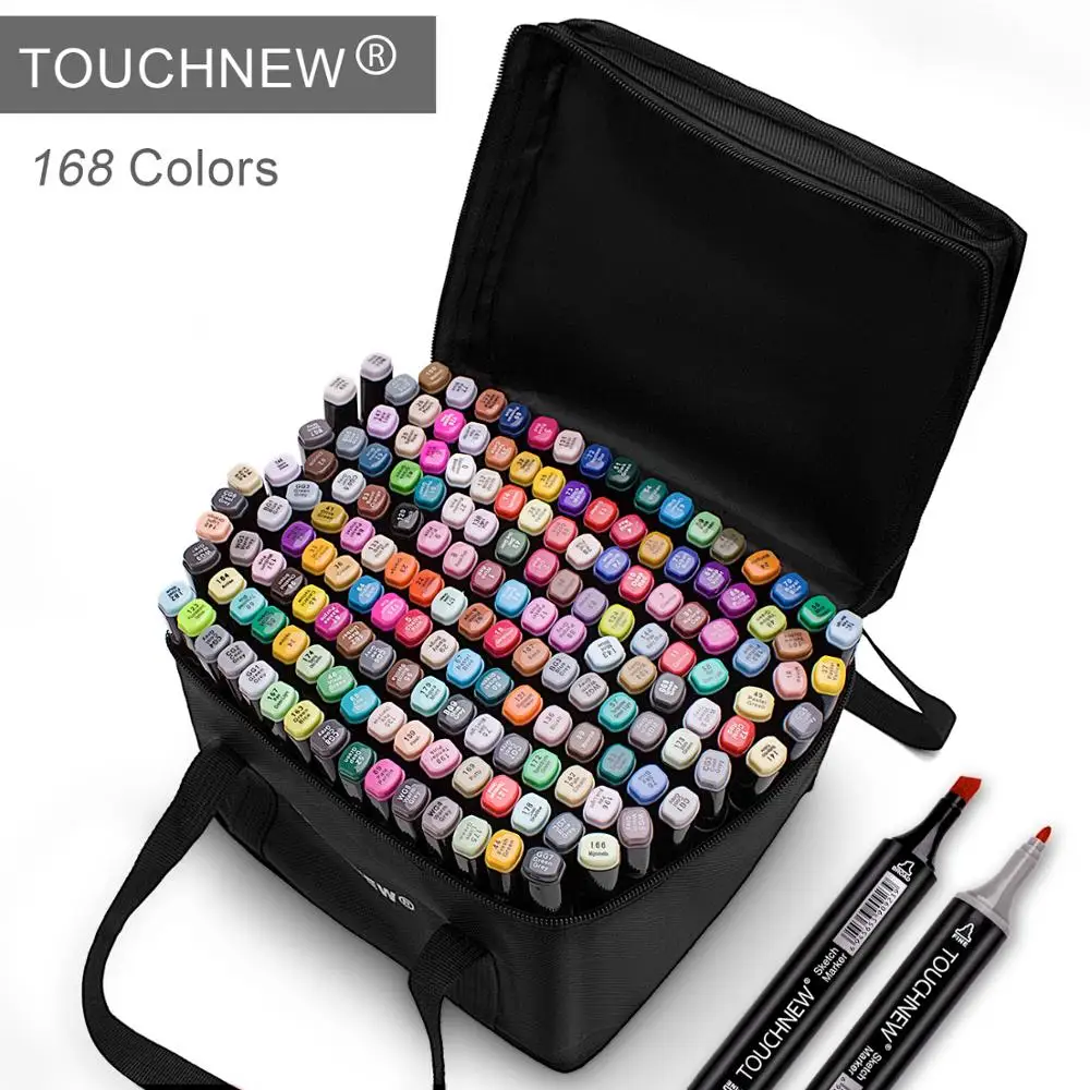 TOUCHNEW кожи Эскиз маркер для белой доски 30/40/60/80/168 Цвет двойная щетка тон кожи спиртовые Маркеры маркер для рисования манга товары для рукоделия