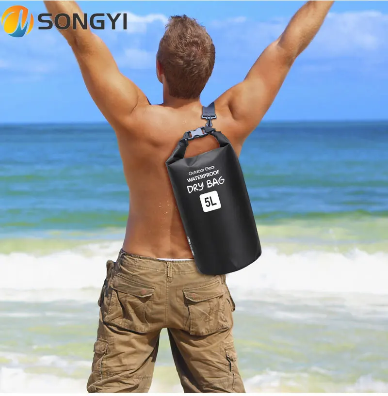 

SONGYI Waterproof New Sports PVC Dry Bag Backpack Floating Boating Rafting Kayaking Camping Hiking River Swimming Kits 10L Y23