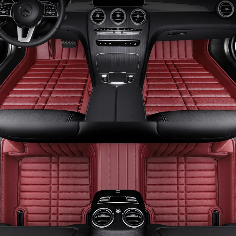 

Custom Leather Car Floor Mats For Porsche Cayenne 911 Boxster 718 Macan 944 Panamera Taycan Auto Carpets Covers Foot Mats Custom