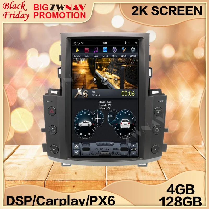 

4+128G Tesla Screen For 2007 2008 2009 2010 2011 2012 2013 2014 2015 Lexus LX570 Android 9 Multimedia Player Audio Radio Stereo