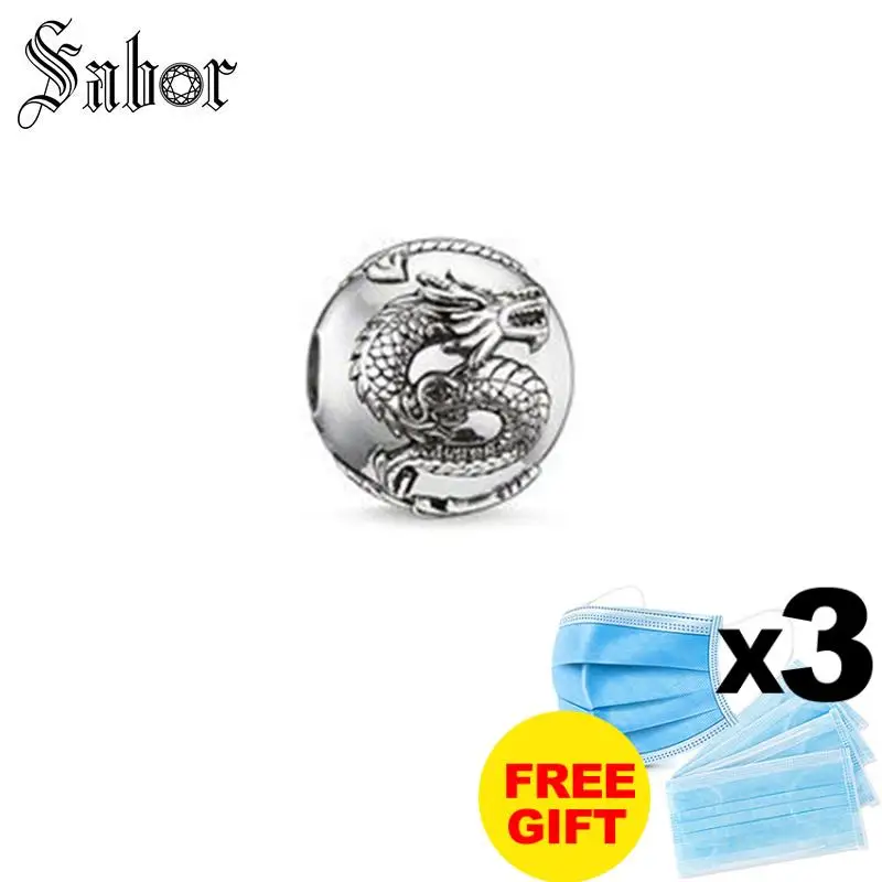 Посеребренные бусины в виде дикого дракона европейские модные сделай сам из