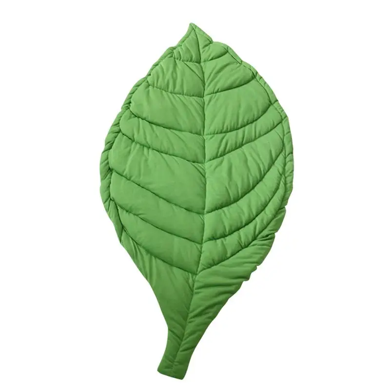 Green KAMIMI Summer New Carpet Baby Play Mats Newborn Infant Soft Sleeping Mat Cotton Leaf Blanket Gaming Play Room Mat - Цвет: Green