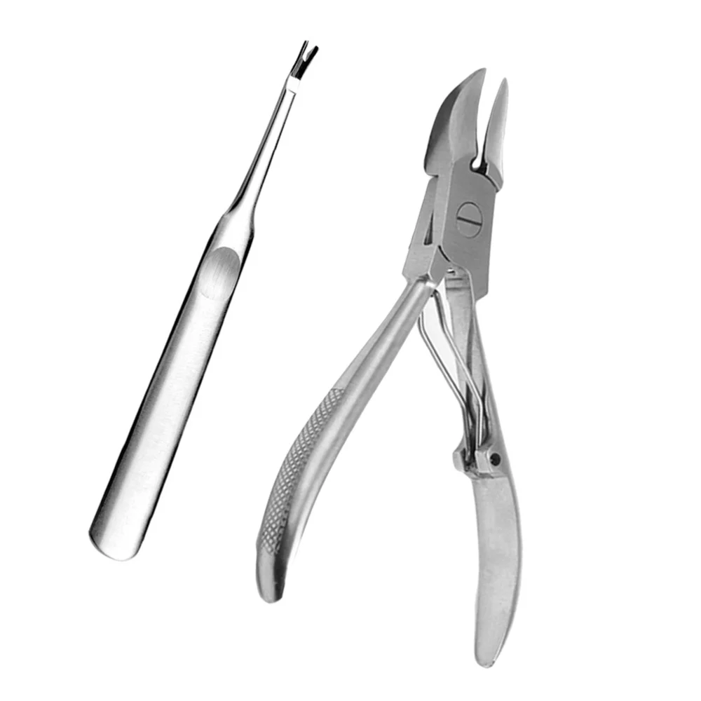 

2PCS Skin Pliers Nail Toenail Nipper Cuticle Stainless Steel Nail Clippers Cutters with Pusher for Fingernails Toenails