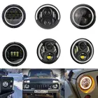 Фары светодиодсветодиодный, 2 шт., 7 дюймов, с гало-кольцом, янтарным указателем поворота для lada niva 4x4, suzuki samurai, 7 дюймов, ДХО, гало, фары для ваз 2101