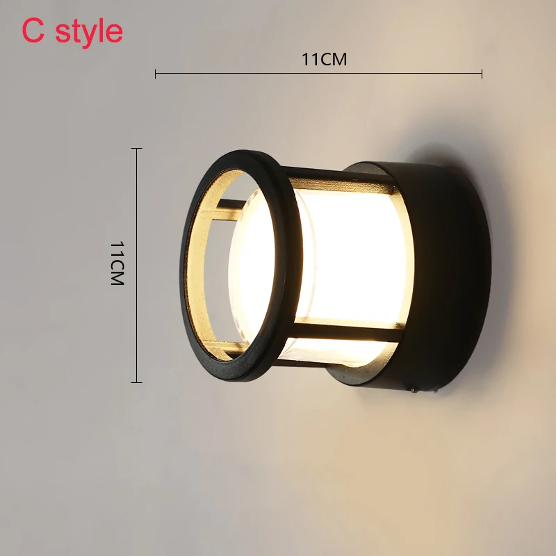 C style 5W Светодиодный настенный светильник IP65 водонепроницаемый наружный садовый светильник 85-265 в декоративный радар Датчик движения Ночной Настенный фонарь безопасности ZBW0006 - Испускаемый цвет: C style 5W