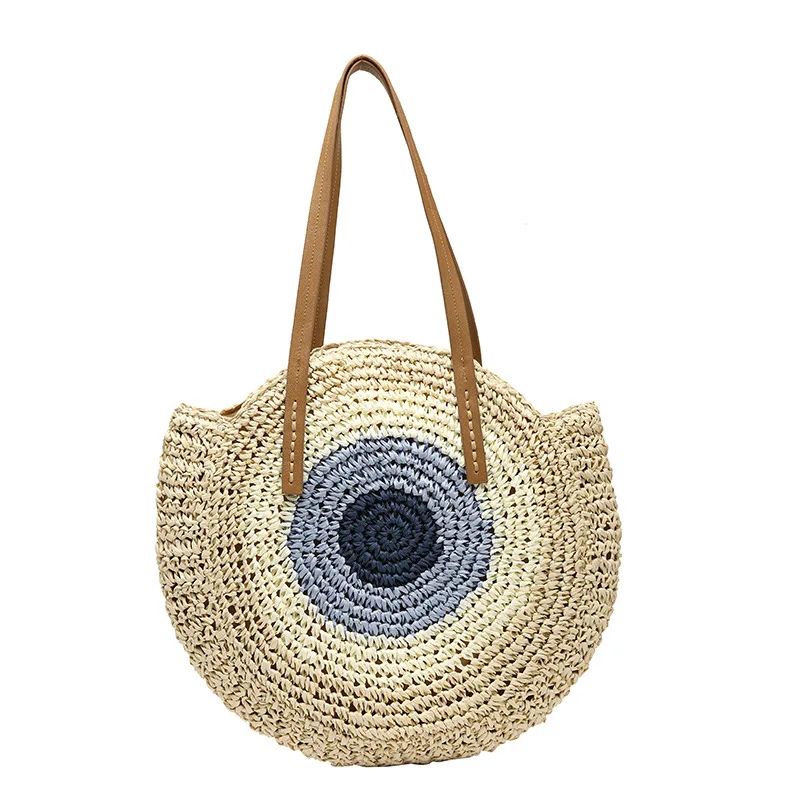 

Women Travel Summer Beach Large Capacity Straw Circle Handbag Tote