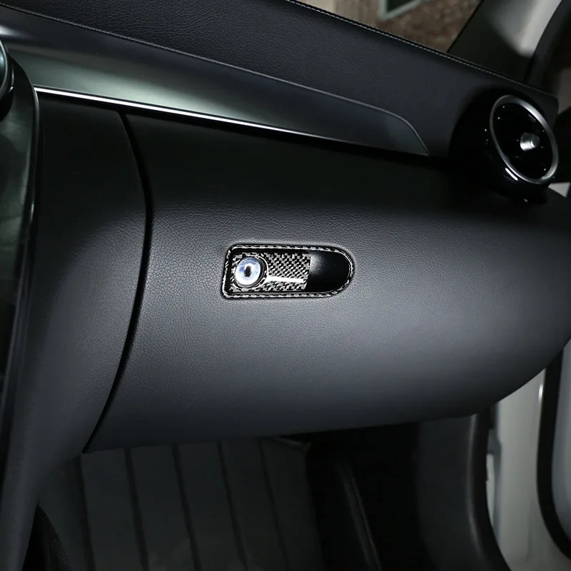

2pcs Real Carbon Fiber Glove Storage Box Handle Trim Stickers For Mercedes Benz GLC C Class W205 X253 C180 C200 2015-2019 Parts