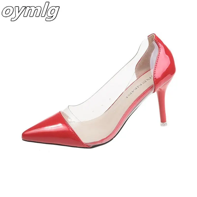 

Women Fashion Pumps 2020 Summer new Transparent High Heels Sexy Pointed Toe Slip-on Party Shoes For Lady