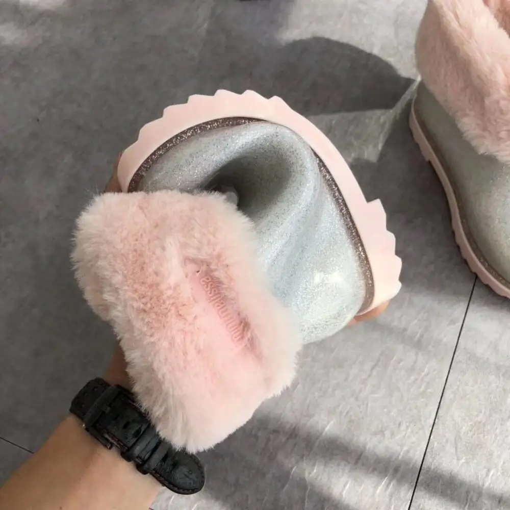 2020 мини-туфли Melissa Jelly Plus бархатные женские теплые зимние сапоги Плюшевые