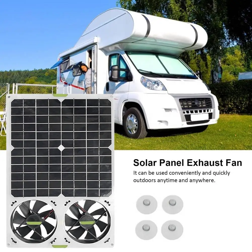 

Dual Exhaust Ventilation Fan With 40W Single Crystal Silicon Solar Panel Suitable For Greenhouses Pet Houses RVs Etc.