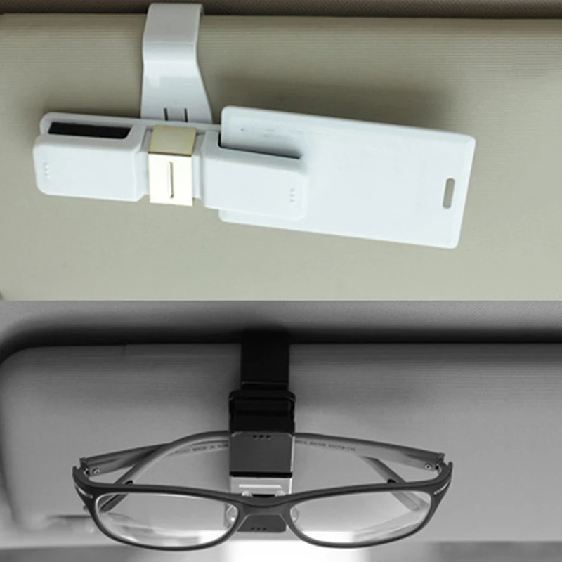 

Universal Car Glasses Holder Clip Sun Visor Sunglasses Holder Ticket Card Clamp Portable Cases