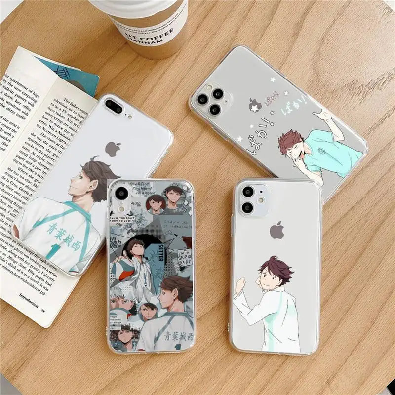 

Anime Haikyuu Oikawa funda cover Phone Case Transparent soft For iphone 6 6s 7 8 11 12 13 plus mini x xs xr pro max
