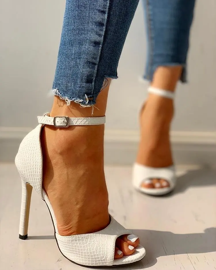 

Fashion Summer 2021 Sexy Exquisite Open-toed Ladies Shoes Women's High Heels Super High Heel Sandals