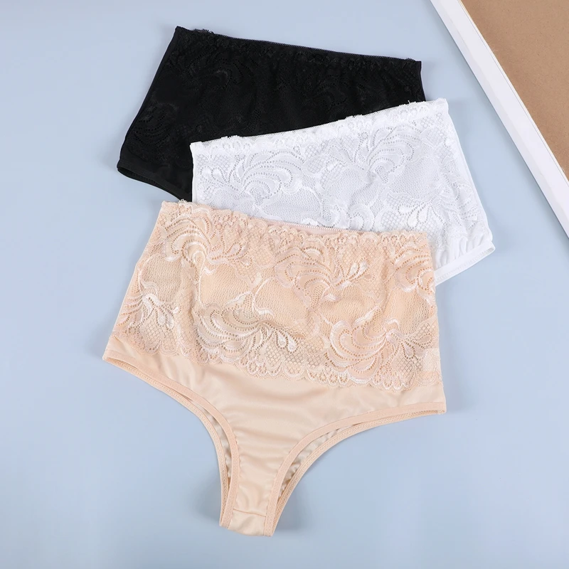 Сексуальные трусики женские кружевные с высокой талией короткие женское белье