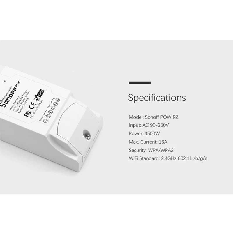 Sonoff Pow R2 16A Wi-Fi Беспроводной смарт-переключатель модуль дистанционное управление измерение расхода