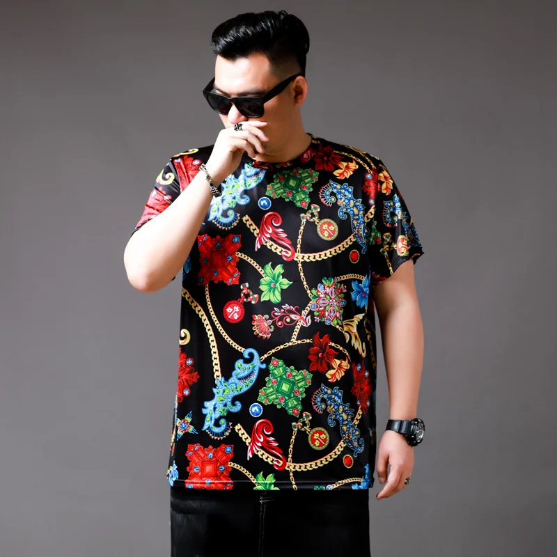 Футболка мужская с принтом свободная рубашка коротким рукавом летний топ из