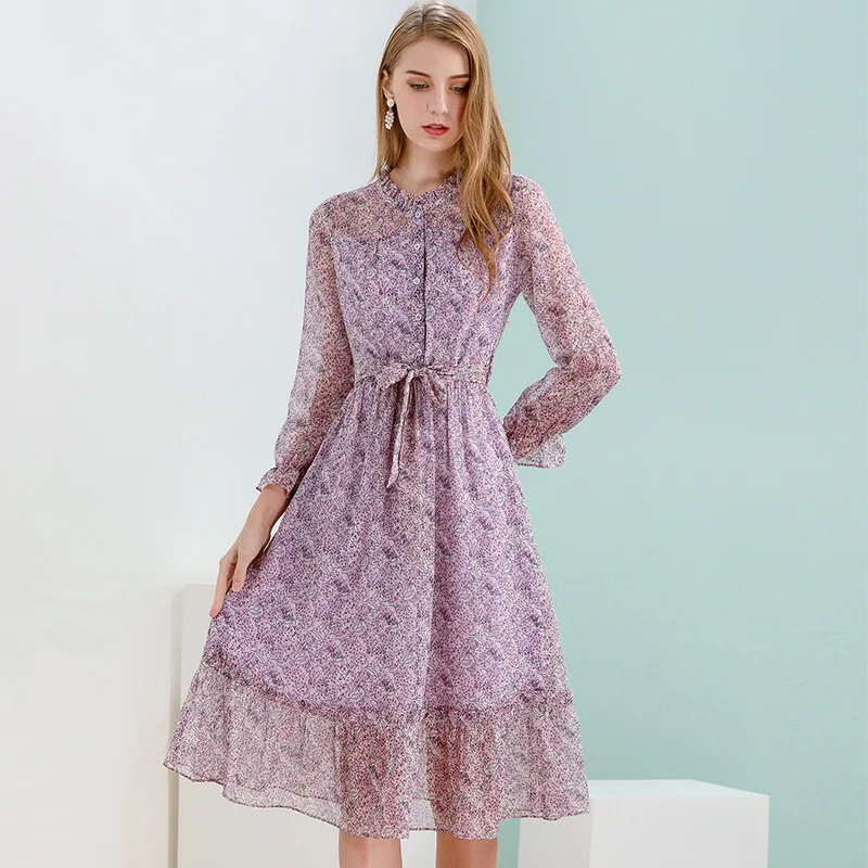 Женское длинное шифоновое платье Only Plus весеннее Прозрачное феи с принтом и