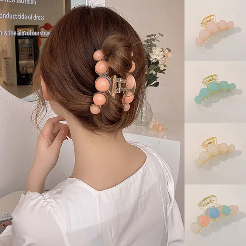 

Stylish Geometric Shark Clip For Women Girls Colorful Sweet Small Fresh Ponytail Holder Hairpins Clip Hair Accessories