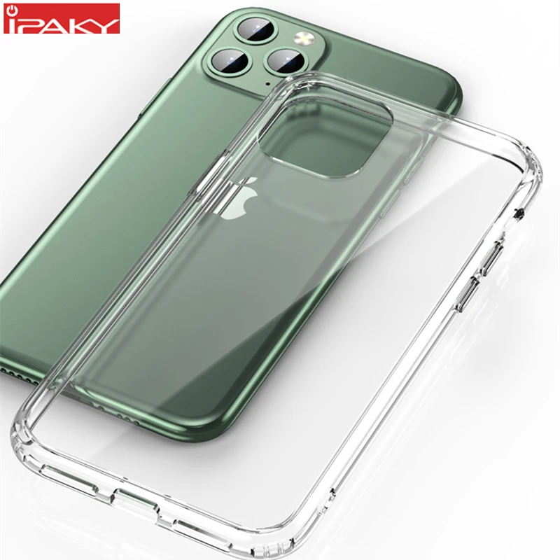 Чехол для iPhone 11 IPAKY Pro с цветными кнопками силиконовый акриловый Гибридный