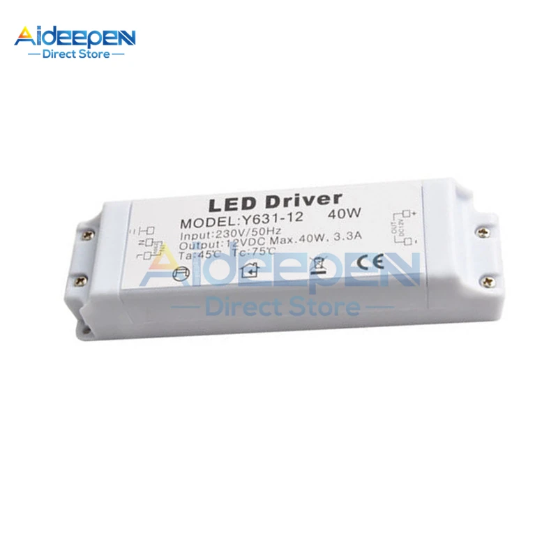 DC 12V 6 Вт 10 Вт 12 Вт, 18 Вт, 30 Вт, 40 Вт, 50/60Hz Светодиодный драйвер Трансформатор высокое качество Питание адаптер для Светодиодный светильник Светодиодные ленты светильники - Цвет: 12V 40W