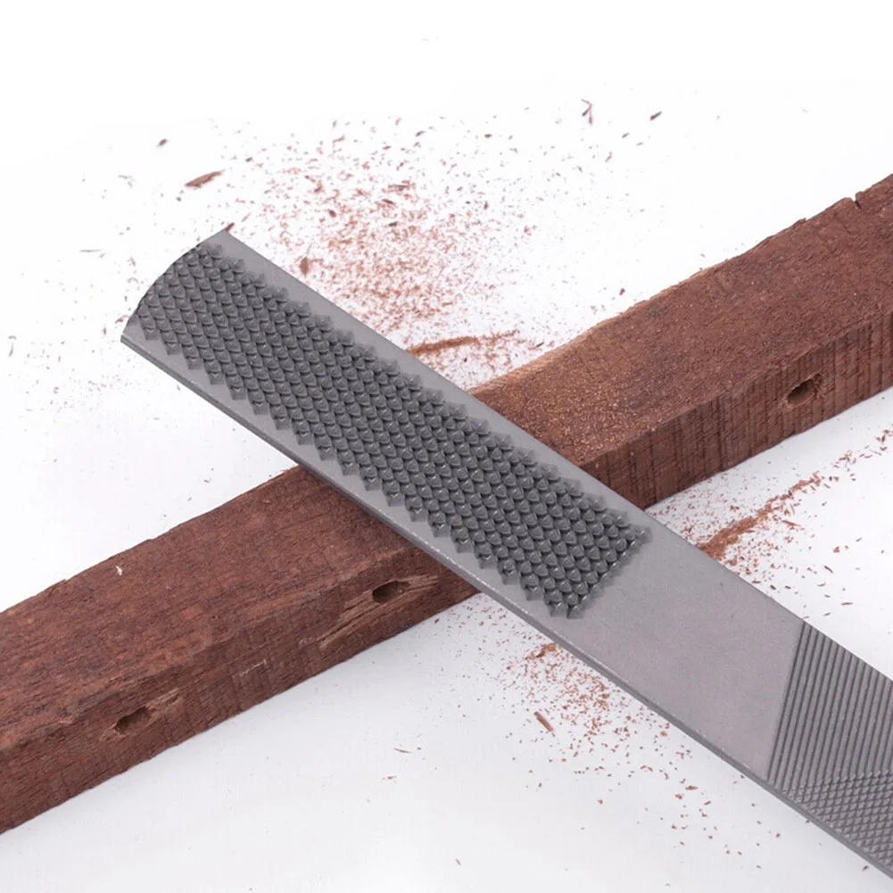 

4 In 1 Carbon Steel Rasp File Carpentry Woodworking Double-cut Wood Carving Tool