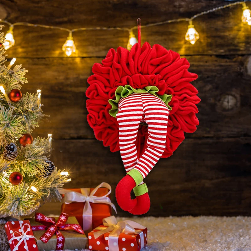 

2022 Christmas Decor Santa Claus Thief Burlap Stealer Garland Home Front Door Wreath Hoop Xmas Tree Ornaments New Year Gifts