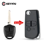 Запасной чехол KEYYOU для дистанционного ключа Mitsubishi Lancer EX Evolution Grandis Outlander с 3 кнопками (левый паз)