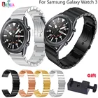 Ремешок для часов Samsung Galaxy Watch 3 45 мм 41 мм, спортивный металлический браслет из нержавеющей стали для смарт-часов Amazfit GTR 47 мм 42 мм