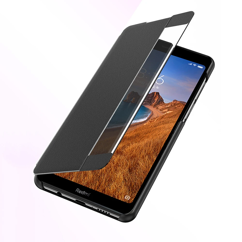 Кожаный чехол книжка Smart View для Xiaomi Redmi Note 8 7 6 5 K20 Pro 8A 7A Mi 9T A3 CC9E CC9 Note8 Note8T K 20