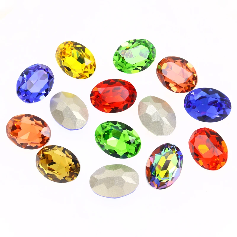 3D овальная форма стеклянный Хрустальный Стразы заостренный стразы аппликация