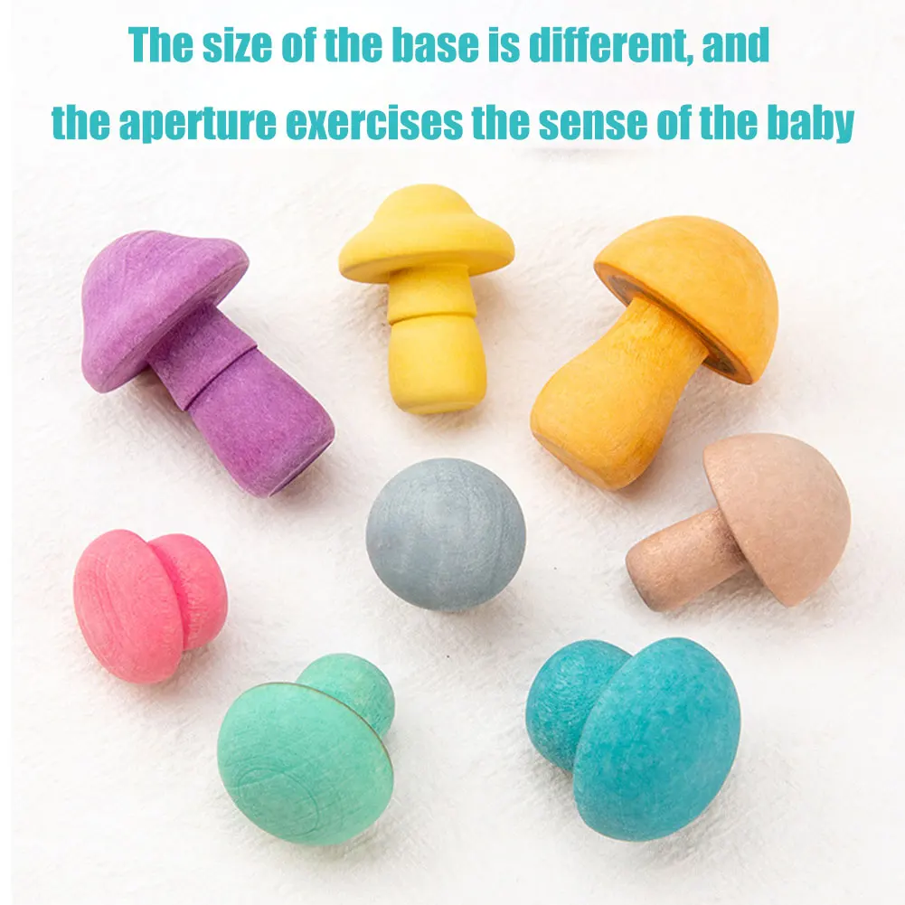 

Game Montessori Baby Educational Toy Mushroom Picking Simulation Wooden Blocks Shape Matching Grasp For Kids Preschool Assembly