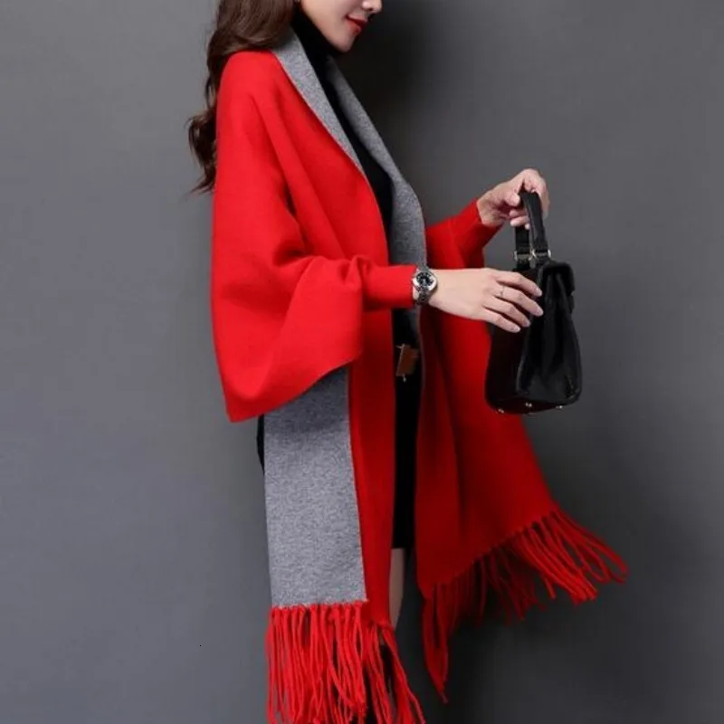 Женский длинный кардиган с рукавом летучая мышь свитера зимний женский осенний