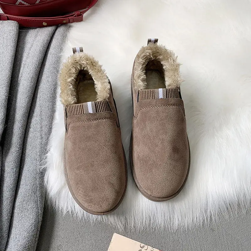 

Fur Women for Shoes Plush Keep Warm Flat Shoes Women Casual Buckle Loafers Fur Shoes