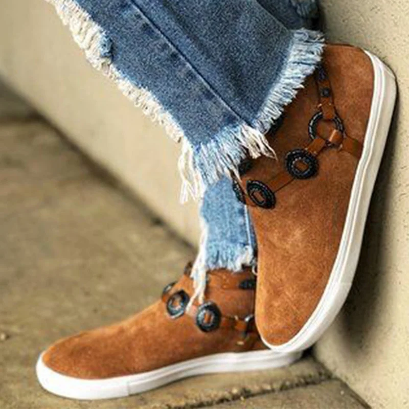 Женская Повседневная модная обувь с высоким берцем на металлической молнии