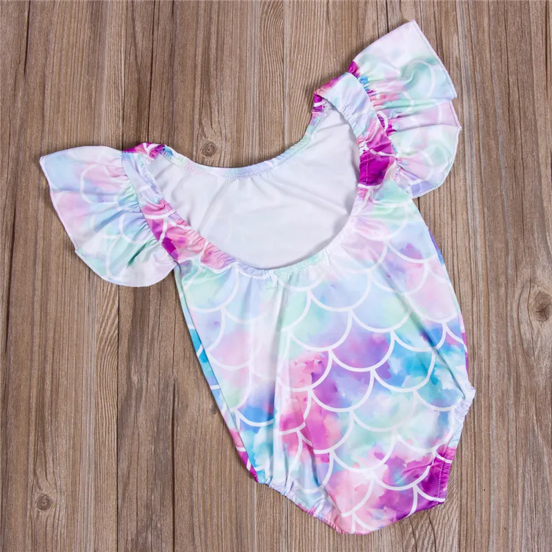 Детский купальный костюм русалки для маленьких девочек Цельный купальник