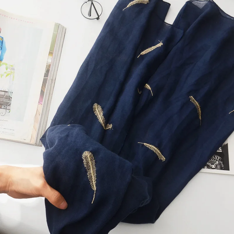 Цветной шарф из хлопка и льна элегантный знаменитый декоративный шелковый с