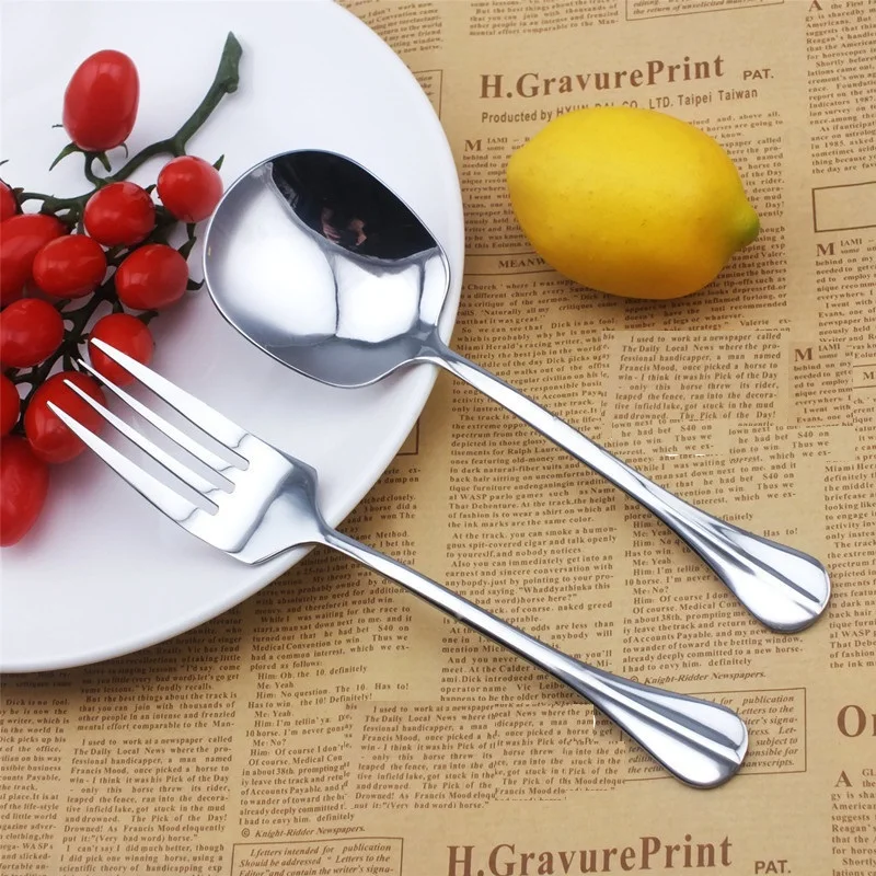 Ложка для салата из нержавеющей стали 2 шт.|dinnerware set|stainless steel foodstainless buffet |